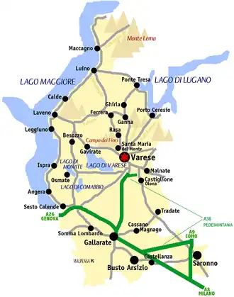 Locatie van Besozzo in Varese (VA)