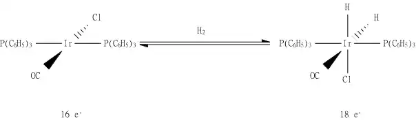 Oxidatieve additie aan Vaska's complex.
