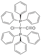 Structuurformule van Vaska's complex