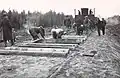 De aanleg van de spoorlijn Tartu - Petsjory bij Vastse-Kuuste in 1930