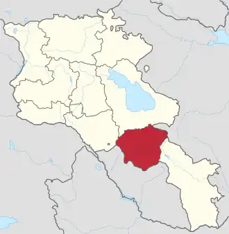 Kaart van Vajots Dzor