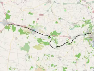 Spoorlijn Vejle - Grindsted op de kaart