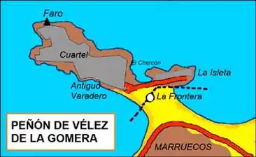 Kaart van Peñón de Vélez de la Gomera