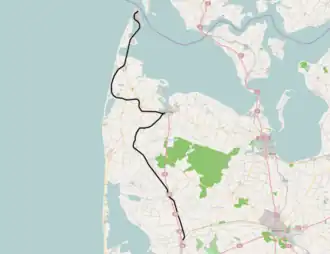 Spoorlijn Vemb - Thyborøn op de kaart