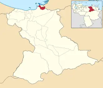 Locatie van de gemeente in Anzoátegui