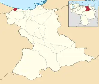 Locatie van de gemeente in Anzoátegui