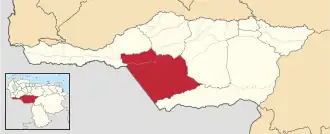 Locatie van de gemeente in Apure