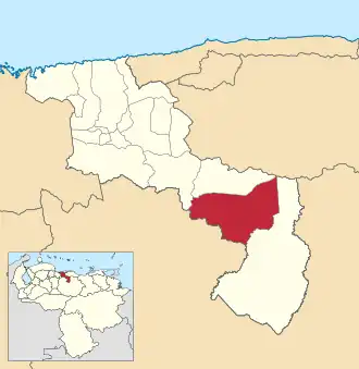 Locatie van de gemeente in Aragua