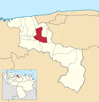 Locatie van de gemeente in Aragua