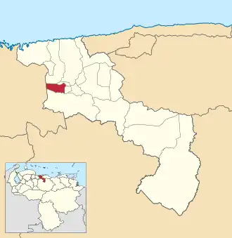 Locatie van de gemeente in Aragua