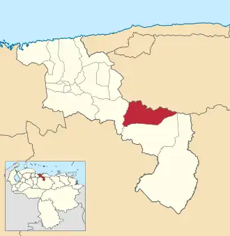 Locatie van de gemeente in Aragua