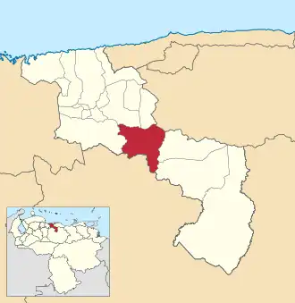 Locatie van de gemeente in Aragua