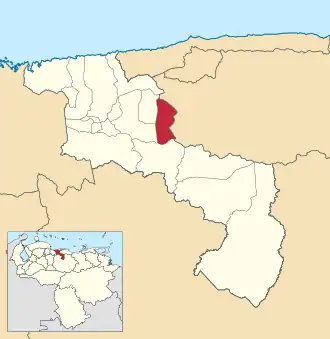 Locatie van de gemeente in Aragua