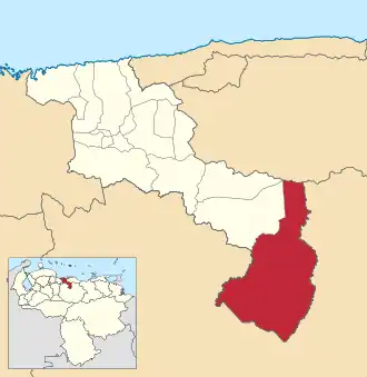 Locatie van de gemeente in Aragua