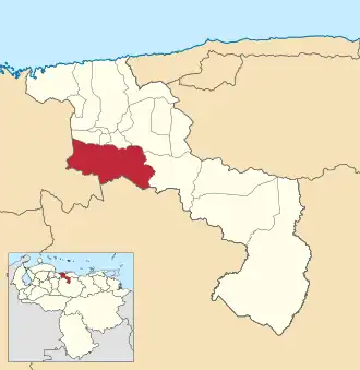 Locatie van de gemeente in Aragua