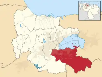 Locatie van de gemeente in Carabobo