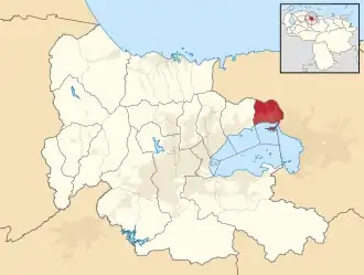 Locatie van de gemeente in Carabobo