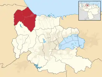 Locatie van de gemeente in Carabobo