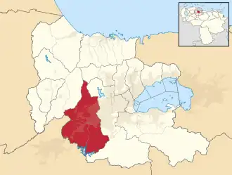 Locatie van de gemeente in Carabobo