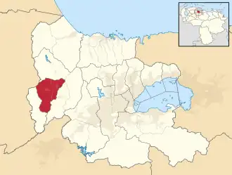Locatie van de gemeente in Carabobo