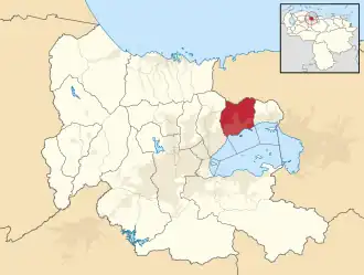 Locatie van de gemeente in Carabobo