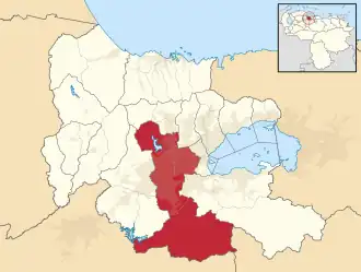 Locatie van de gemeente in Carabobo