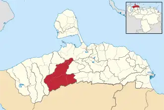 Locatie van de gemeente in Falcón