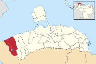 Locatie van de gemeente in Falcón