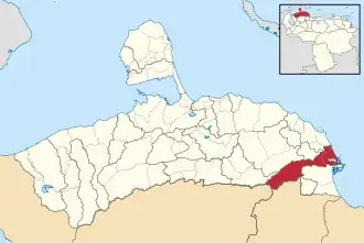 Locatie van de gemeente in Falcón