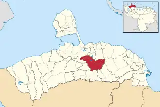 Locatie van de gemeente in Falcón