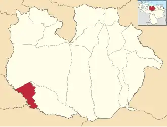 Locatie van de gemeente in Guárico