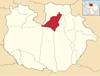 Locatie van de gemeente in Guárico