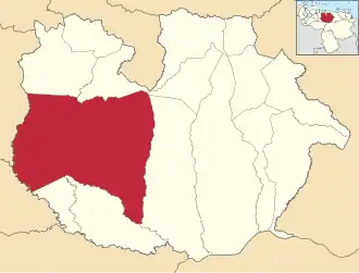 Locatie van de gemeente in Guárico