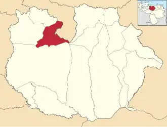 Locatie van de gemeente in Guárico