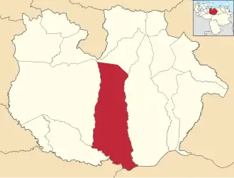Locatie van de gemeente in Guárico