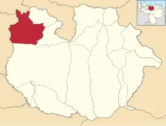Locatie van de gemeente in Guárico