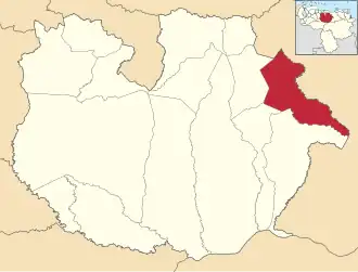 Locatie van de gemeente in Guárico