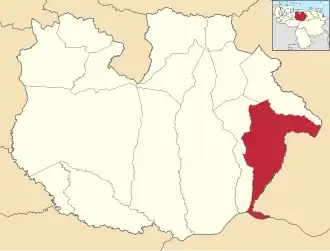Locatie van de gemeente in Guárico