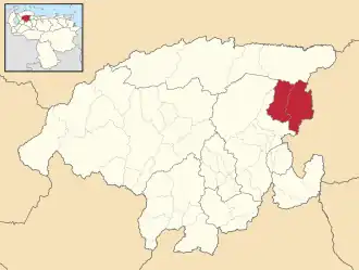 Locatie van de gemeente in Lara