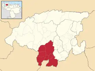 Locatie van de gemeente in Lara