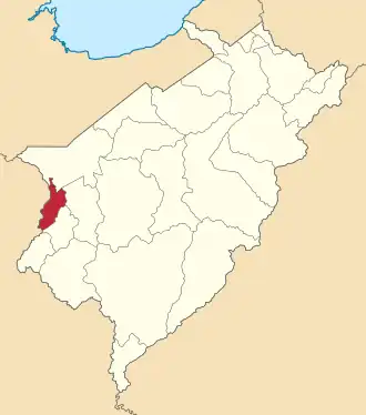 Locatie van de gemeente in Mérida