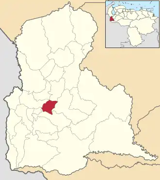 Locatie van de gemeente in Táchira