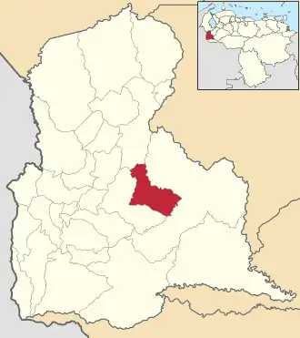 Locatie van de gemeente in Táchira