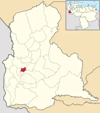 Locatie van de gemeente in Táchira