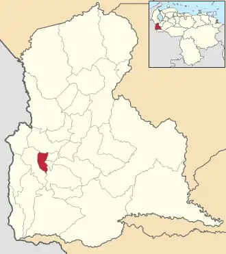 Locatie van de gemeente in Táchira