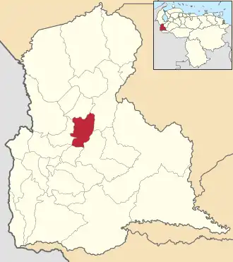 Locatie van de gemeente in Táchira