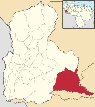 Locatie van de gemeente in Táchira