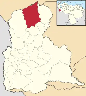 Locatie van de gemeente in Táchira