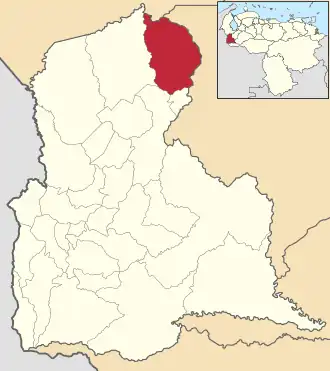 Locatie van de gemeente in Táchira