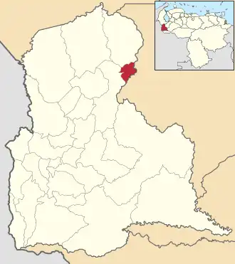 Locatie van de gemeente in Táchira